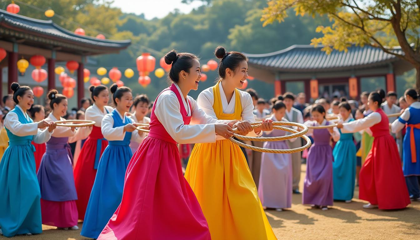 plongez dans l'histoire et la culture coréennes en découvrant les jeux traditionnels lors des festivals. une expérience authentique mêlant divertissement et patrimoine à vivre en famille ou entre amis !